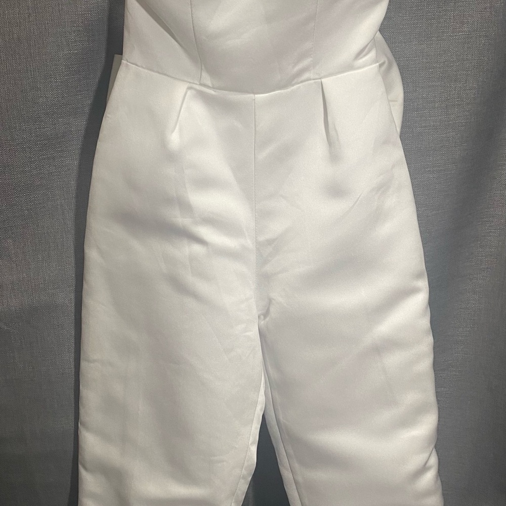 Chic White Strapless Jumpsuit
